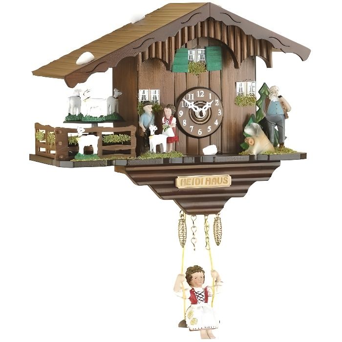 Pendulette en miniature de la Forêt Noire maison suisse - Mouvement ressort 1 jour - Nr. TU 69 S Bayern