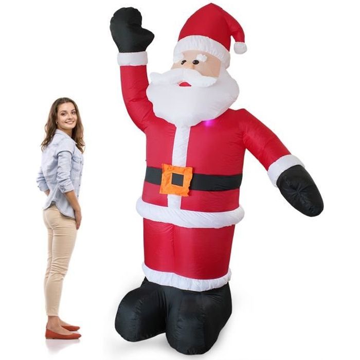 Gigantesque père Noël 240cm illuminé par LED Noël Saint Nicolas