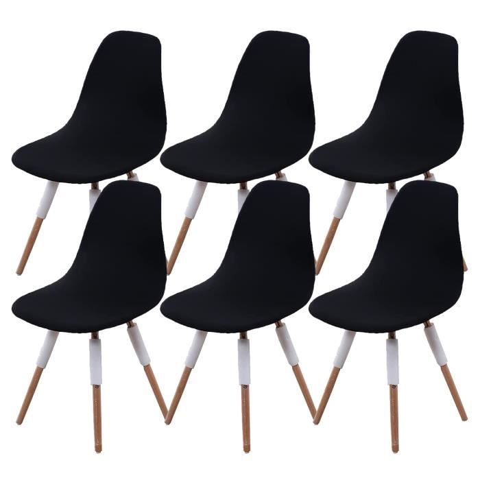 Housses De Chaises Velours Extensibles SHUOJIA – Lot De 6, Couleur Bleu Marine, Style Scandinave, Pour Salle à Manger Ou Salon