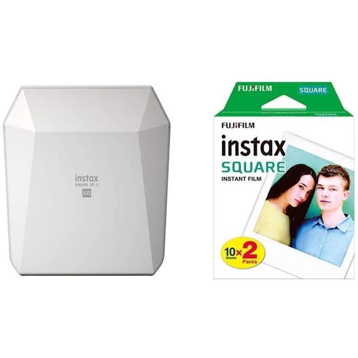 Film Instax Square WW Couleur + Monochrome – Lot 20 Vues (2x10) – Pour Appareils Instax Square SQ1, SQ6, SQ10…
