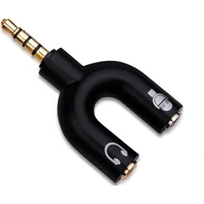 Adaptateur Audio Ecouteur et micro prise jack 3.5 mm male 2 femelle pour  PS4 XBOX ONE Couleur Noir - Marque Yuan Yuan - Cdiscount Informatique