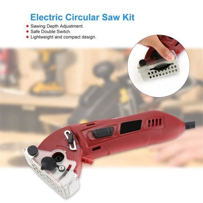Mini Scie Circulaire Sans Fil 21V – Moteur Brushless 1600W – 6 Lames (Bois, Métal, Carrelage) – 2 Batteries 3.0 Ah - 3