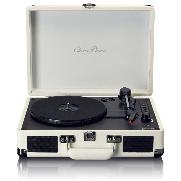 Platine vinyle Bluetooth® avec enceintes intégrés Lenco TT115CR Couleur Crème Noir