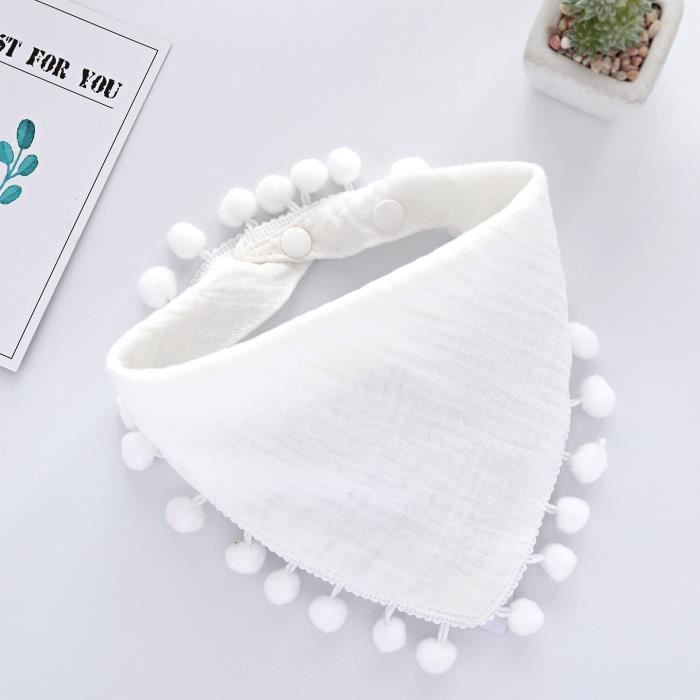Lot 6 Bavoirs Mousseline 100% Coton Unnivoll – Extra Doux, Absorbants 50x25cm, Blanc & Vert Pour Bébé
