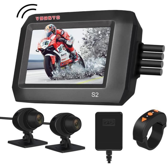 Dashcam Moto Caméra de Moto Camera Moto Double Lentille 1080P Écran LCD 3,0  '' Grand Angle 130 ° Caméra de Sport étanche GPS W[74] - Cdiscount Auto