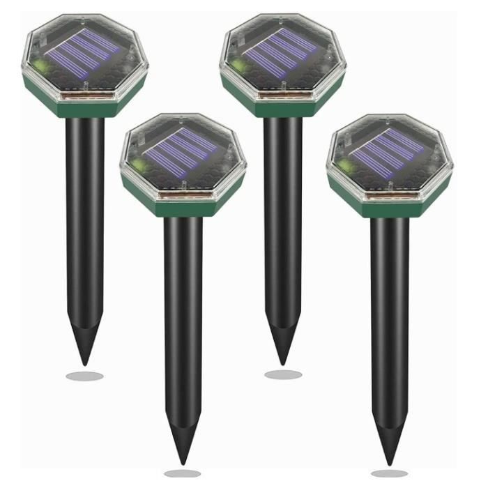 Répulsif TaupeRépulsif Taupe Ultrason 4PCSRépulsif Solaire pour Anti TaupeAnti TaupeRépulsifs à ultrasons Anti-Taupe