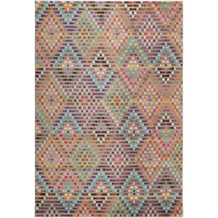 Tapis Poil Ras Casa Multicouleur 120x170 Cm Tapis Poil Court