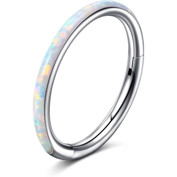 Piercing De Nez Courbé (Bend) En Acier 316L - Décoré De Feuilles Et Zircons En Diagonale - Longueur 6mm