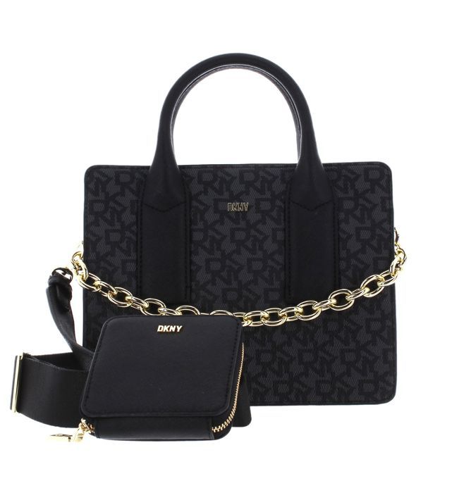 DKNY Sac a main noir gris fonce en cuir pour femme Otto Satchel Bag BK Logo BK 202506 noir gris fonce Cdiscount Bagagerie Maroquinerie