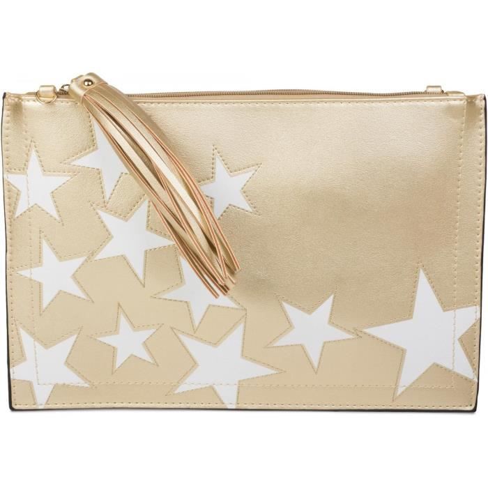 Pochette unie Etoiles Brillantes Dorées - À personnaliser
