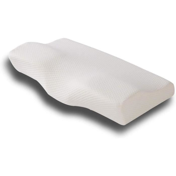 Oreiller ergonomique viscoélastique 62x36x14 cm – Soutien cervical optimal – Mousse à mémoire de forme – Housse hypoallergénique lavable – Shop-Story