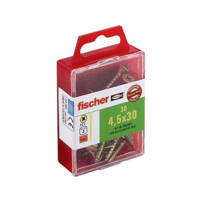 Vis Fast Vis 4.5 x 30 Power Fast acier bichromaté empreinte Pozidriv, 30p ...