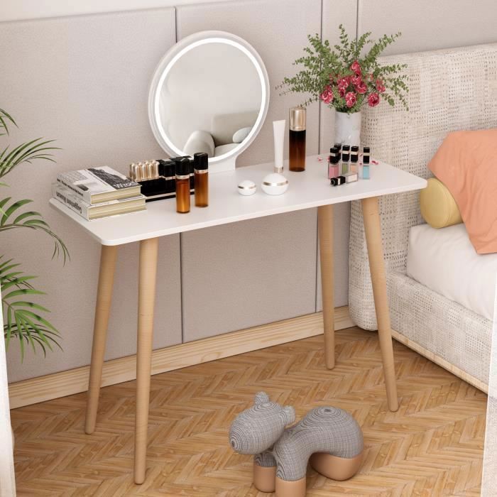 Miroir Sur Pied En Bois Amovible - Miroir De Courtoisie Coiffeuse Chambre Et Salle De Bain