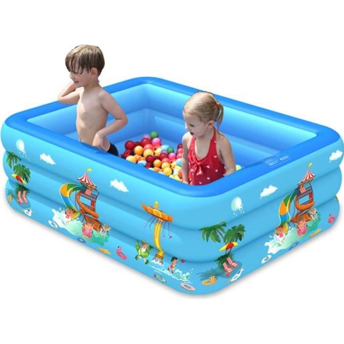 piscine gonflable mini pour enfant gogou 150x110x50cm domestique hors sol rectangulaire autoportee jardin patio cdiscount jeux jouets