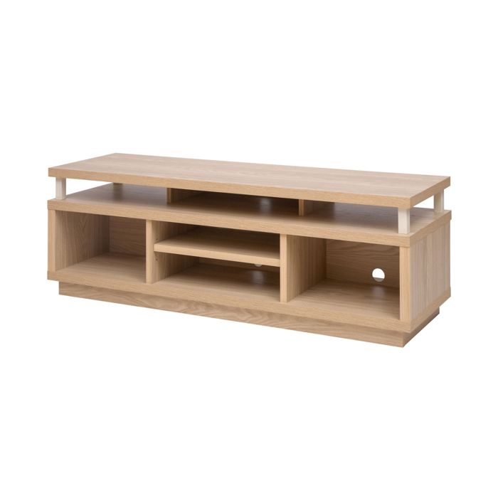 Iris Ohyama Meuble TV Meuble tele Banc TV Ecran jusquà 55 pouces OTS-125M Marron clair L38 x P126 x H41.5 cm
