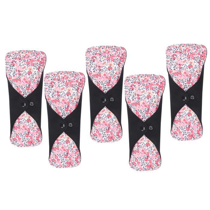 Lot De 5 Serviettes Hygiéniques Lavables Taille L Nuit - Fibre De Bambou - Nasatya