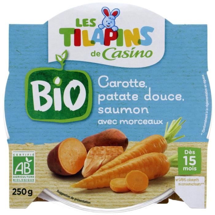Les Tilapins Carotte Patate Douce Saumon 250g Bio Achat Vente Plats Cuisines Les Tilapins Carotte Patate Douce Saumon 250g Bio Cdiscount
