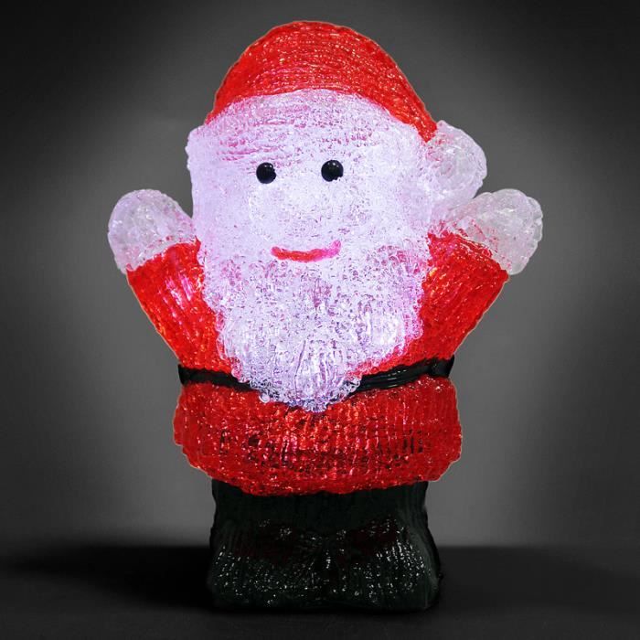 Monzana Figurine Lumineuse Led En Acrylique Decoration De Noel Pere Noel Lumineux Illumination De Noel Achat Vente Personnages Et Animaux Cdiscount
