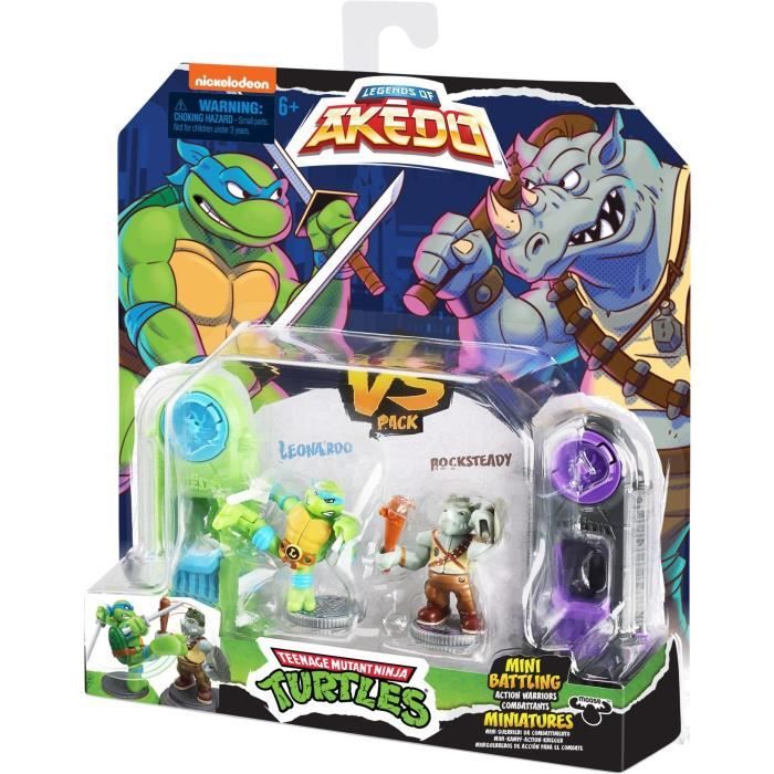 Coffret Tortues Ninja Leonardo vs Kraang Akedo Moose Toys Armes uniques 4 coffrets duel à collectionner