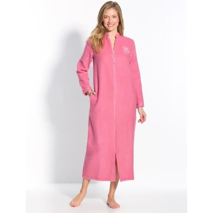 Robe De Chambre Zippee En Molleton Courtelle Achat Vente Robe De Chambre Cdiscount