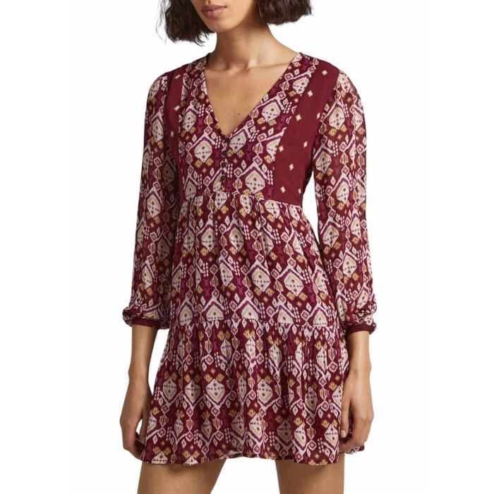 Robe Pepe Jeans Galatée Bordeaux pour Femme