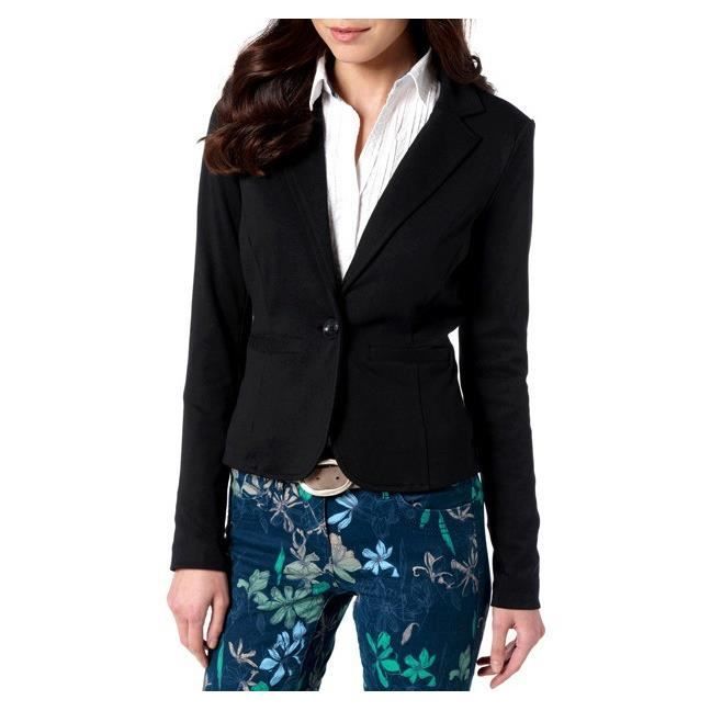 Femme Court Jacket Suit Gilet Manches Longues Veste Ouverte Mariage Chic Pour Robe Bretelle T Shirt Noir Noir Achat Vente Blouson Cdiscount