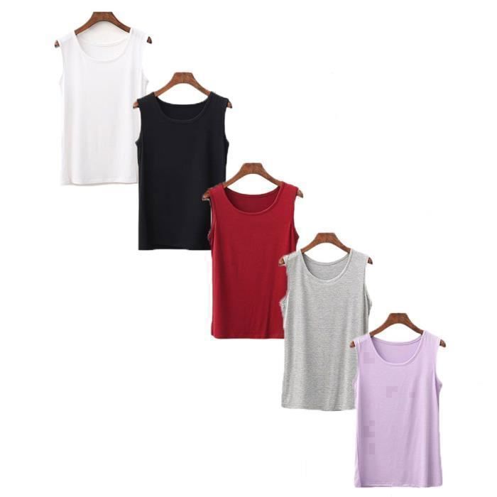 Lot De 5 Débardeurs Femme BQTQ - Extensibles - Basic - Couleurs Assorties - Polyester/élasthanne - Taille S à XXL