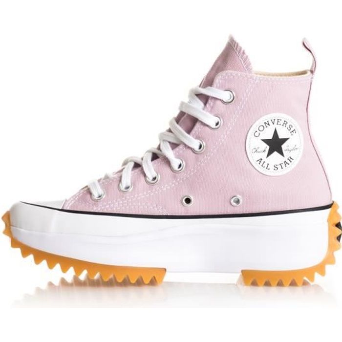 Basket Converse RUN STAR HIKE HI Femme Rose Lacets Textile
