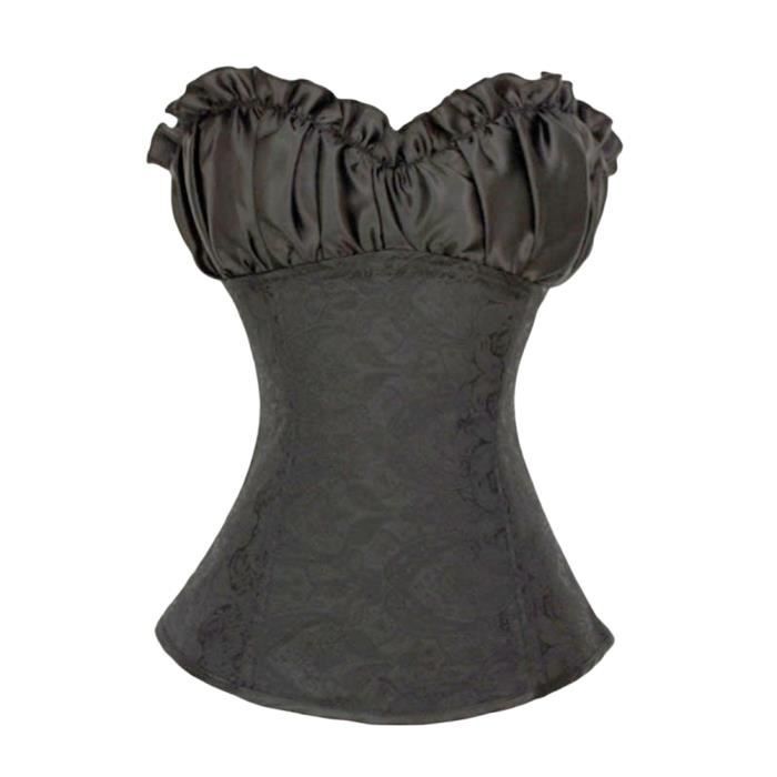 Corset Élégant Pour Femme En Cuir Verni - Bustier Victorien Steampunk Gothique Médiéval