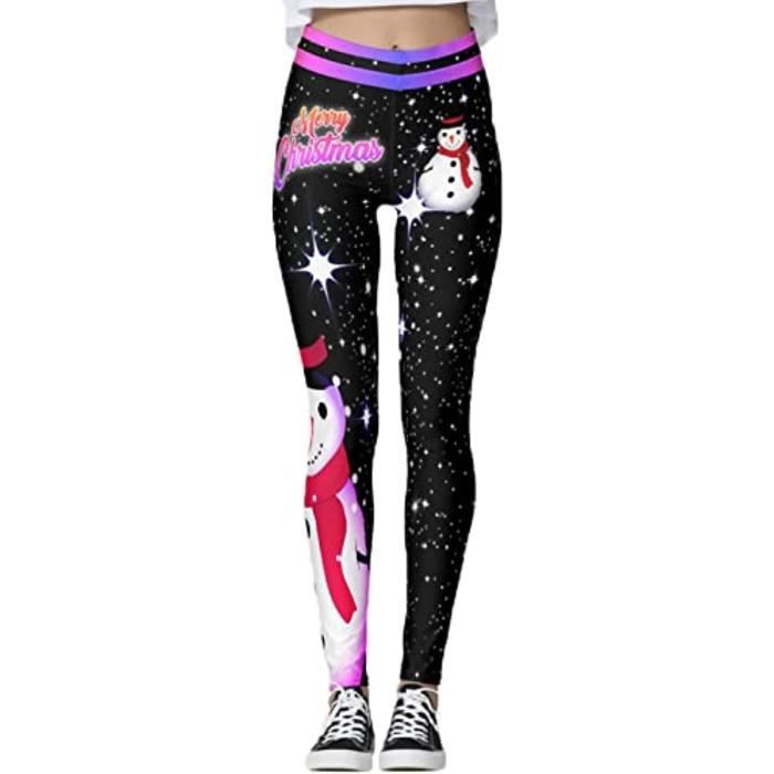 Leggings De Noël Pour Femme - Motifs Père Noël, Rennes, Taille Haute, Pour Yoga, Fêtes, Déguisement, Confortables