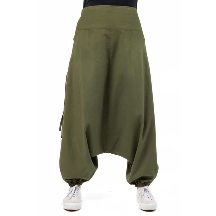 Sarouel femme ethnique modulable Loubna Vert kaki Cdiscount Pret a Porter
