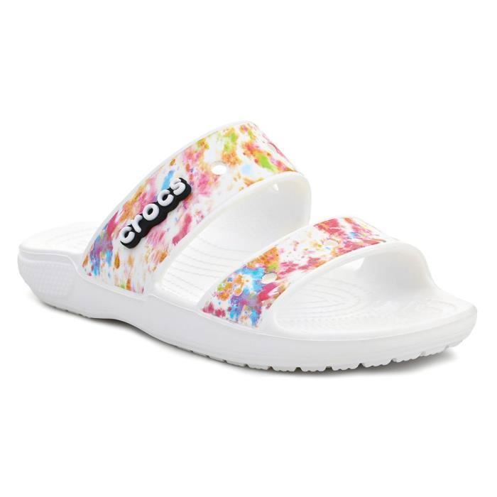 Chaussures CROCS Classic Tie Dye Graphic Blanc-Rose - Femme/Adulte