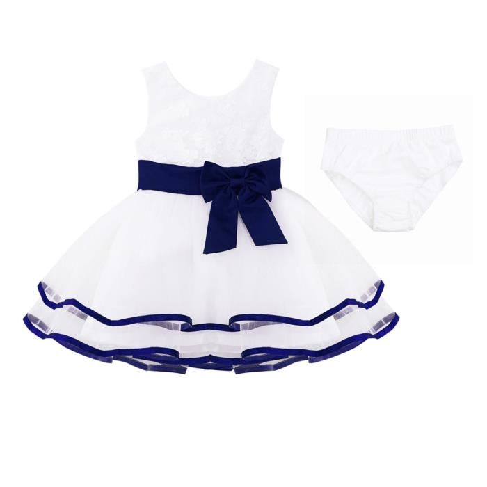 Robe Dentelle Pour Bébé Fille - Idéale Baptême, Mariage Et Fêtes - Manches Longues, Fermeture Zip