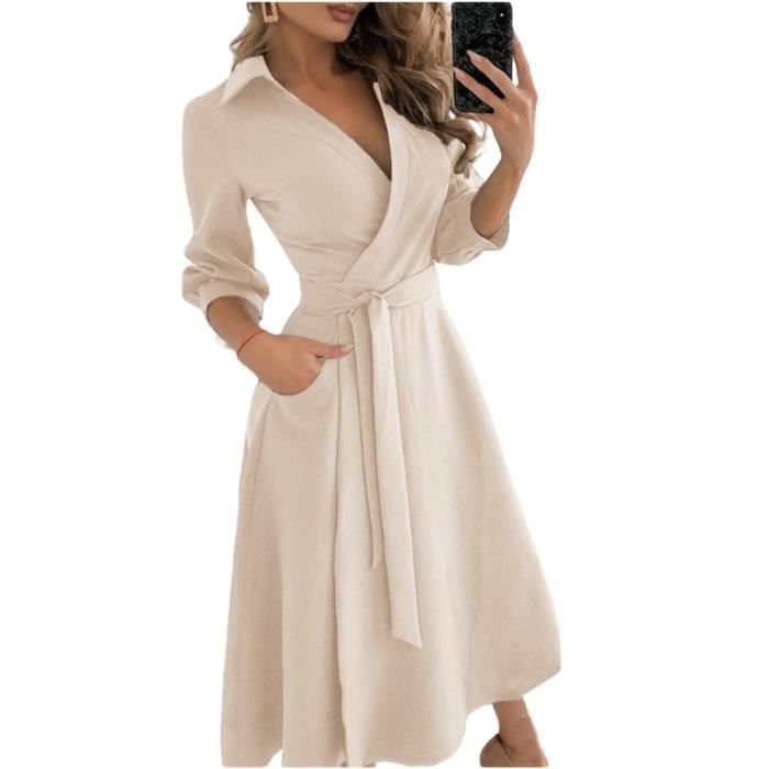 Caftan Homme Coton Lin Robe Caftan Homme Cicy Bell - Coton/Lin, Manches Longues, Col Henley, Fendu Sur Côté, Style Décontracté Vêtement Loose Style Bohème