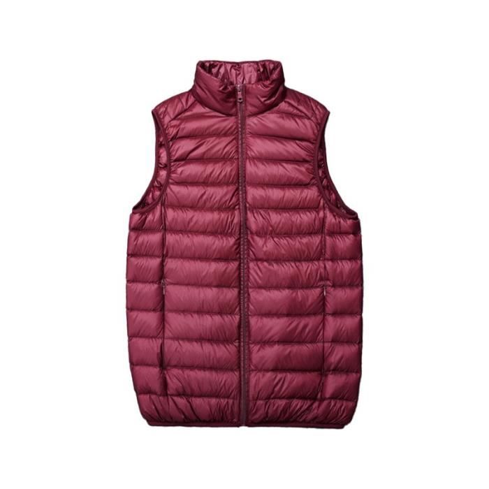 Doudoune sans manches homme ECELEN Legere en duvet de canard Col montant Rouge