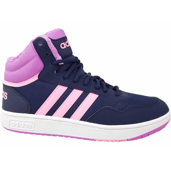 Chaussures de Basket-ball ADIDAS Hoops Mid 30 K Rose/Bleu marine