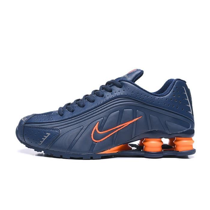 Baskets Nike Air Max Shox R4 Homme Chaussures de Entrainment Bleu