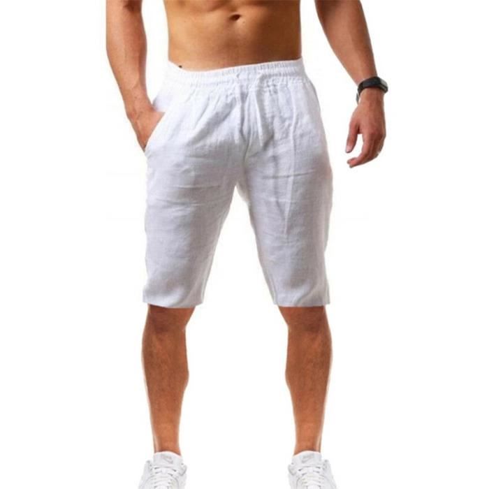 Bermuda Homme Bermuda en Coton Couleur Unie Homme Bermuda avec