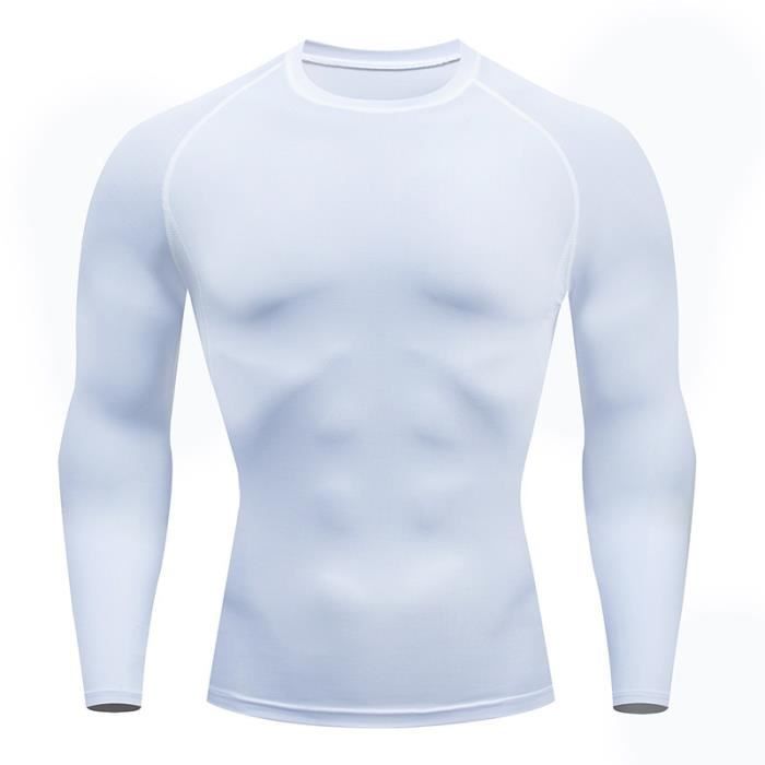 Tee Shirt M Compression Homme Manche Longue, Maillot Running Vetement sport