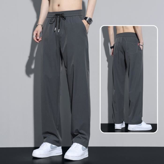 Pantalon Homme Séchage Rapide Jogging Sport Léger Respirante Coupe Droite  Gris fonce - Cdiscount Prêt-à-Porter