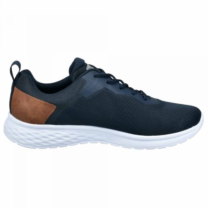 Baskets Homme BUGATTI 341af9016900 Bleu fonce Blanc Lacets Plat Synthetique Bleu fonce Cdiscount Chaussures