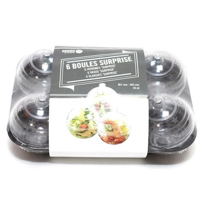 6 Verrines Boules De Noël à Garnir Transparent Achat