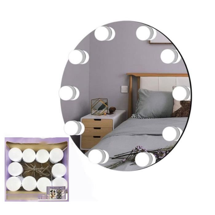Kit De 10 Lampes De Miroir USB Tiardey - LED 3 Modes Couleur Et 10 Luminosités - Pour Maquillage Parfait - Base Rose