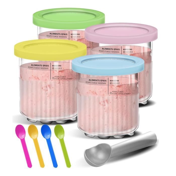 4 Pots Crème Glacée Pour Machine Ninja Creami - Récipients 800ml Avec Couvercles Et Cuillères