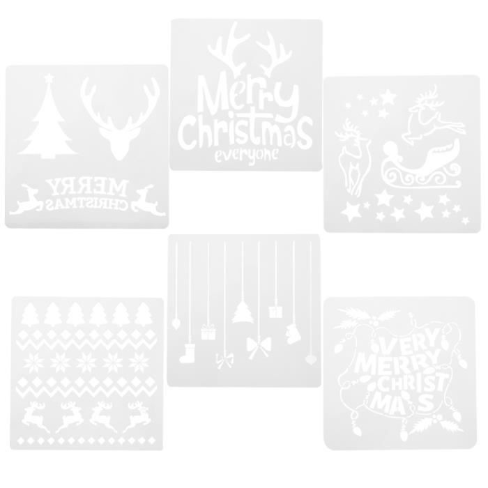 12pcs Noel Cool Modele Attrayant Peinture Pochoir De Dessin Pour Adultes Enfants Tableau Toile Cdiscount Maison