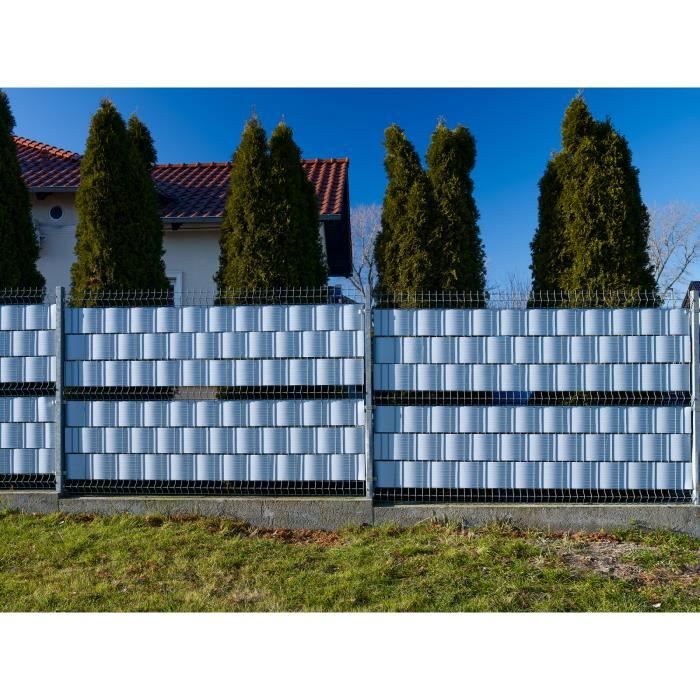Bandes Brise-Vue en PVC Rigide pour clôture Double Fil de Jardin, Hauteur  19 cm, Épaisseur 1,5 mm