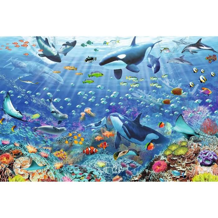 Puzzle 3000 pièces : Monde sous-marin coloré