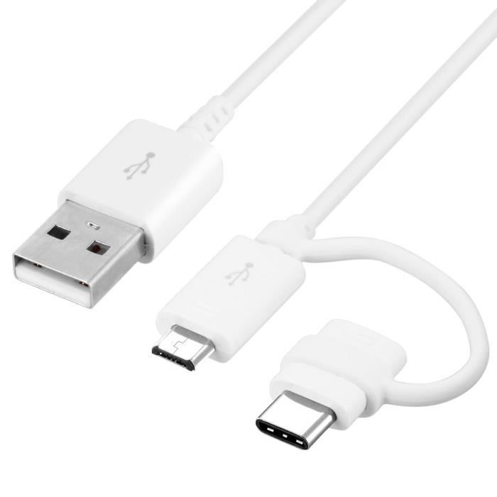 Câble 2 en 1 USB type-C et micro-USB - Samsung EP-DG930DWE 1M