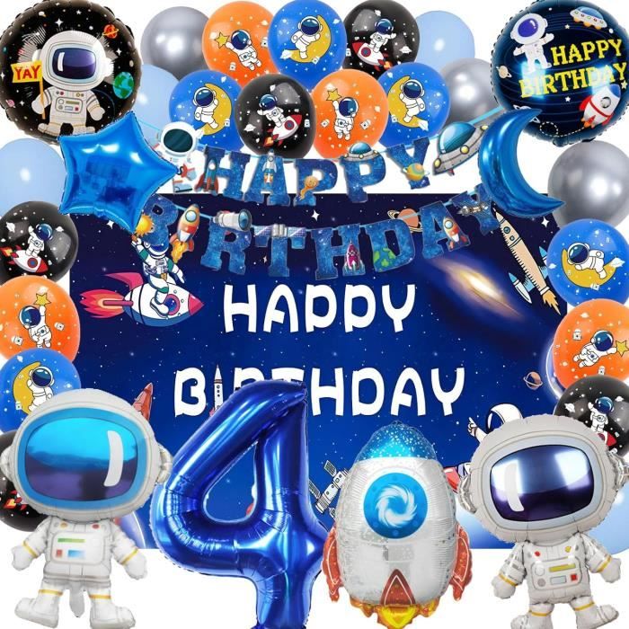 51 Pcs Anniversaire Decoration Astronautes Ballons,Astronaute Anniversaire Enfant4 Ans,Garcon Espace Fusée Ballon Aluminium,[u4452] - Maison