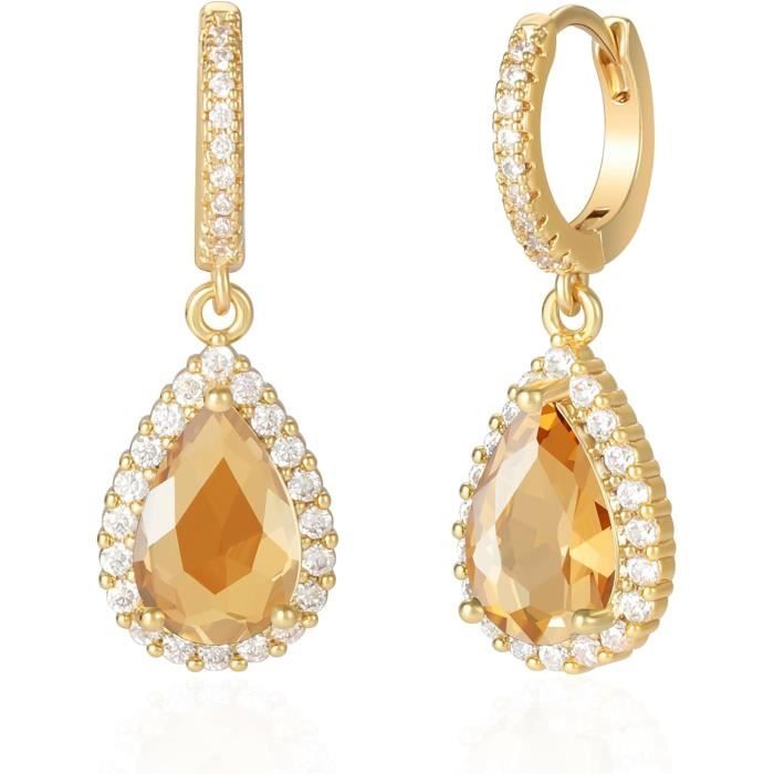 Boucles D'Oreilles Créoles En Forme De Larme De Diamant Pour Femmes ...